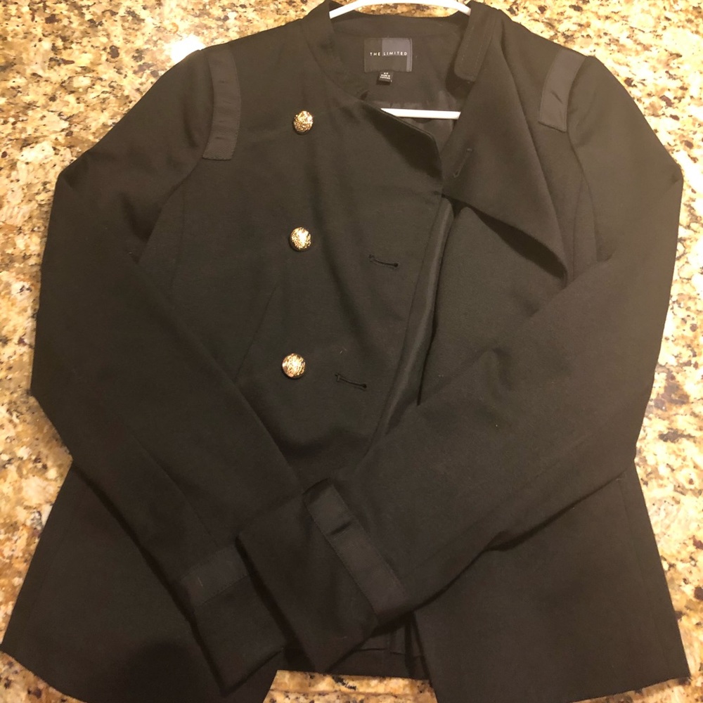 Limited  jacket with gold buttons.